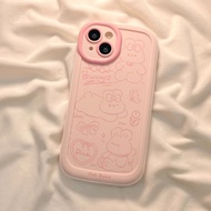 Pink Cartoon Rabbit Full Cover Shockproof Phone Case for Vivo Y200/Y100i/Y78 Y76s Y77 Y73s Y53s Y35m
