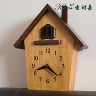 European Style Simple Cuckoo Clock Living Room Cuckoo Clock Pastoral Modern Children's Solid Wood Ju