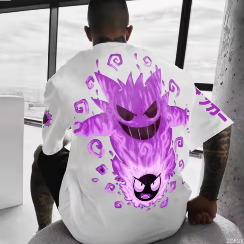 Y2k Clothes Anime Pokemon Oversized Gym T Shirts Man Women's Short Sleeve Graphic Tee Cotton Casual 