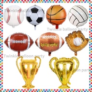 SOCCER BALLOON BASKETBALL BALLOON BASEBALL BALLOON TROPHY BALLOON SPORTS THEME BIRTHDAY PARTY DECOR