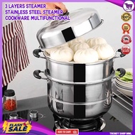 hot saleLATEST 3 LAYERS STEAMER FOR PUTO 3 LAYER SIOMAI STEAMER STAINLESS STEEL STEAMER COOKWARE MUL