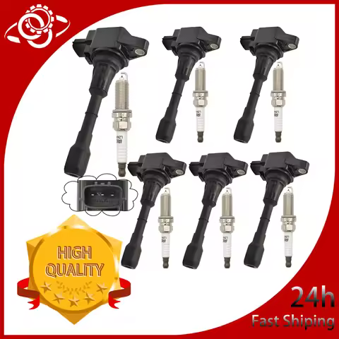 22448-JA11C UF550 6Pcs Ignition Coil Spark plug For Nissan Altima Infiniti Maxima Murano Pathfinder 