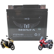 MONFA DRY BATTERY YTZ7S YT6B YTZ6V BATTERI MOTOR BATERI MOTOR RS150R CBR150 RSX150 VARIO 150 ADV 150