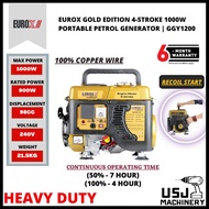 EUROX/ROBINTEC   4-Stroke 1000W Portable Petrol Generator GGY1200 / RGY1200 | 6 Months Warranty