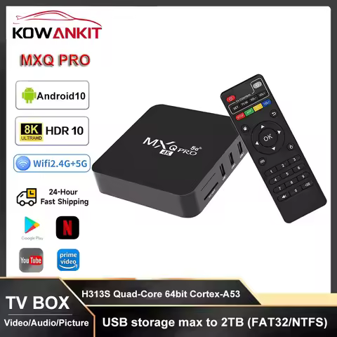 Kowankit 2026 MXQ PRO TV Stick Android 9.0 TV Box 5G 4K HDR Wifi Smart TV Box H313S HD Smart TV Box 