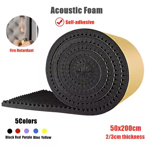 Make friend 1Pc 50x200cm Acoustic Foam Self-adhesive Egg Sound Insulation Panels High Density for St