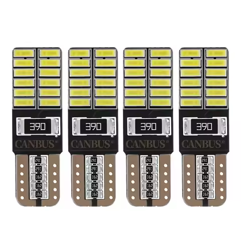 4PCS W5W T10 Led 168 194 LED Bulb 24 SMD Car Side Marker Light License Plate Lamp White DC 12V 6000K
