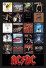 buyartforless IF AQ 241335 36x24 1.25 Black Framed AC/DC Discography Album Covers 1976-2014 36X24 Mu