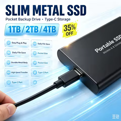 16TB Pocket External Solid State Drive Portable SSD 1TB Hard Disk Shockproof Safe Daily Document Sto