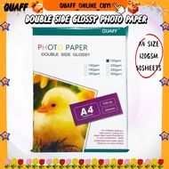 Double Sided Glossy Photo Paper - QUAFF A4 Size 50 Sheets (120gsm)
