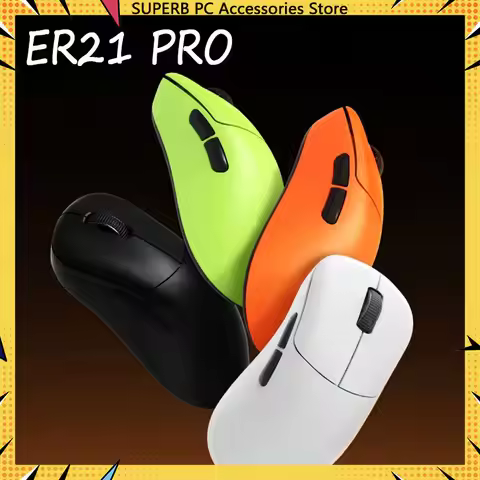 RAWM ER21 Pro 2-mode 2.4G 8k Polling Rate Paw3950 Gaming Mouse Sensor Nordic52840 Lightweight Ergono