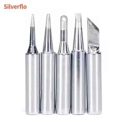 Silverflo 5Pcs 900M Soldering Iron Tips I/B/K/2.4D/3C Iron Head Inside Hot thermostatic Soldering St