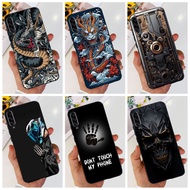 For Samsung Galaxy A90 5G Cool Dragon Pattern Phone Casing Samsung A90 SM-A908B Soft Black Silicone 