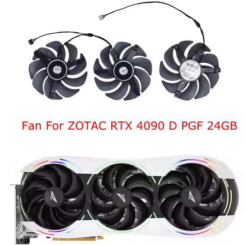 Graphics Card Cooler Video Fan For ZOTAC RTX 4090 4080 AMP Extreme AIRO Moon White,For ZOTAC RTX4090