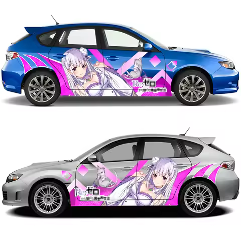 Japan Itasha Vinyl Car Sticker Anime Cartoon Re Zero Emilia Door Side Decals Body Color Change Film 