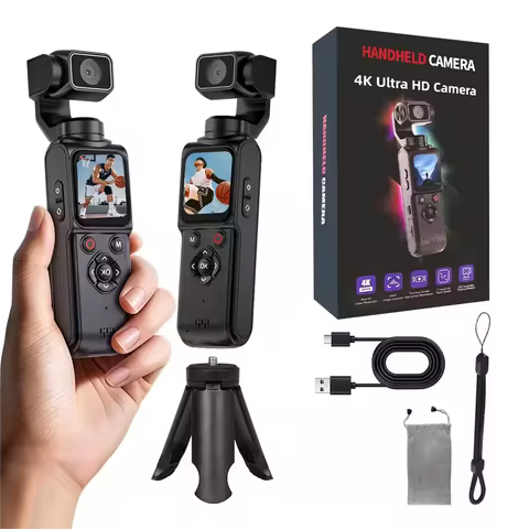 Wi-Fi Automatic Rotation Functions Shooting and Recording Sports Camcorder 75MP Photo Resolution 4K 