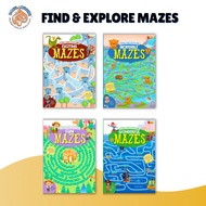 Kids activity book -  Find & explore mazes -tracing book for kids - kids activity set - book - drawi