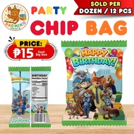 12 PIECES ZOOTOPIA BIRTHDAY PARTY CHIP BAG (CHIP BAG ONLY) BY SACHIKO PRINTS gift bag goodie bag bir