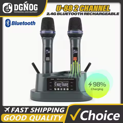 DGNOG U-88 Rechargeable 2.4G Wireless Handheld Microphone with Built-in Lithium Battery and Bluetoot