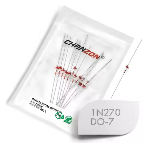 10 Pcs 1N270 Germanium Diodes 40mA 100V DO-7 IN270 1N-270 Glass Axial GE Diodes for TV FM AM Radio D