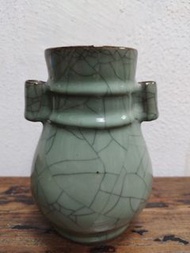 花樽花瓶 仿南宋官窯雙耳瓶 公司紀念品