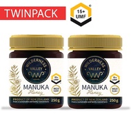 Wilderness Valley UMF 15+ TWIN PACK (250 gm x 2) Premium Raw Manuka Honey, Glyphosate Free, New Zealand