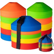 50 Pieces Soccer Cones with Strap and Mesh Bag Agility Disc Cones Soccer Training Cones Disc Sports 