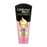 Cream Silk Triple Keratin Serum Conditioner 180ml Kondisioner 3-in-1 dengan 30x Collagen untuk Rambu