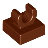 Lego 15712 part Tile Modified 1 x 1 with Open O Clip reddish brown
