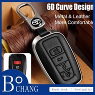 For Toyota Camry Corolla Cross GR Sport CHR Altis Keyless Key Case Cover Cowhide Key Holder Accessories