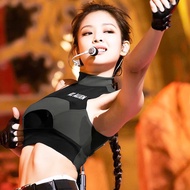 Blackpink Jennie Sexy Dance Crop Top Sleeveless Cool Short Costumes Top