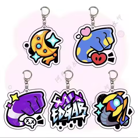 Brawl Stars Hero Cartoon Acrylic Keychain Game Character Emoji Key Ring Backpack Desk Ornaments Acce