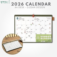 Midori 2026 Desk Calendar A4 - Ojisan design 31370006, Japan Diary/ Journal Stationery