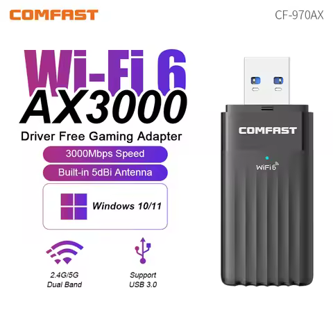 COMFAST AX3000 WiFi 6 Adapter 3000Mbps 2.4G&5GHz Gaming Wireless Network Card USB 3.0 WiFi6 Dongle D