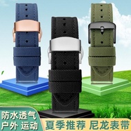 2024 High quality◈ 蔡-电子1 Waterproof nylon watch strap suitable for Citizen Seiko No. 5 Seagull Huawei GT2 men's canvas strap 20 22mm