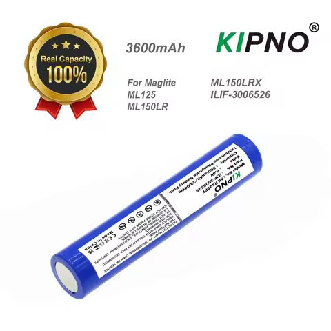 KIPNO Flashlight 3600mAh Battery For Maglite ML125 ML150LR ML150LRX ILIF-3006526