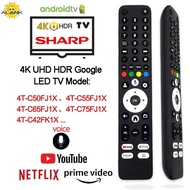 ALANK SHARP 4K UHD HDR Google LED TV Remote Control SH-V10 Suitable For 4T-C50FJ1X 4T-C55FJ1X, 4T-C6