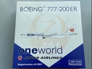 有天線 金屬飛機模型 1/400 1:400 Japan Airlines JAL WAYS 日本航空 日航 JAL飛機模型 模型飛機 波音 Boeing  777-200er 777-200 er one world one world ja708j phoenix limited edition