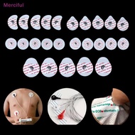 [Mer] 10Pcs Disposable Electrodes White Pads ECG Gel Non Woven Fabric Self Adhesive Stiers Reusable 