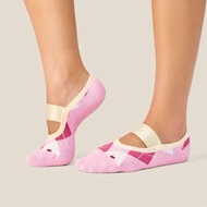 MoveActive - Pilates Socks - Ballet Grip Socks - Pink Argyle - Move Active - Yoga Barre