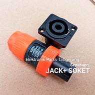 (PAKET SET) JACK SPEAKON ORANGE + SOKET JACK SPEAKON TERMINAL SPEAKER JACK SPEAKER