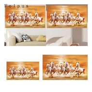 [Baosity11] Seven Horses Picture, Canvas Print, 7 Running Horses, Wall Art, Ornament, Unframed, Styl