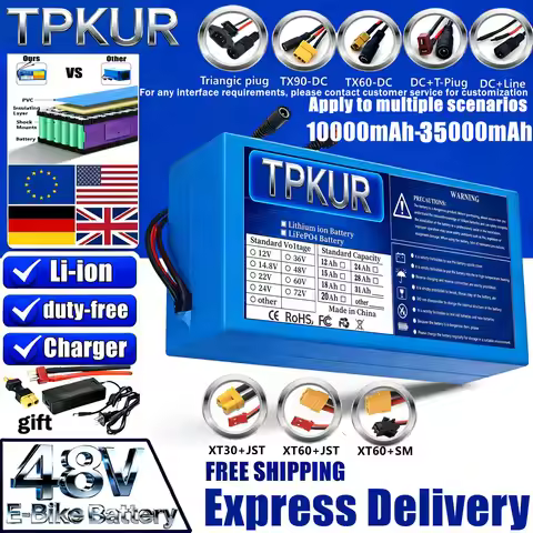 18650 48V 10Ah,15AH ,20AH, 25AH, 35AH ,13S,5P, 6P,4P,3P lithium battery pack large capacity suitable