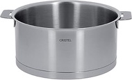 CRISTEL F22QL Stainless Steel Pot, L Deep Pot, 8.7 inches (22 cm), Gas IH, Oven Compatible, Made in 