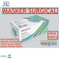 MASKER SURGICAL 3PLY ONE HEALTH 1 BOX ISI 50 PCS - MASKER MEDIS 3ply