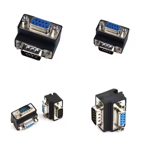 E1PF High Performance RS232 DB9pin Serial Male Female Converter Adapter 232 DP9 Coupler 90 Degree El