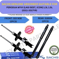 SACHS GENUINE ABSORBER (FRONT, REAR) FOR PERODUA MYVI [LAGI BEST, ICON] 1.3L 1.5L (2011-2017YR)