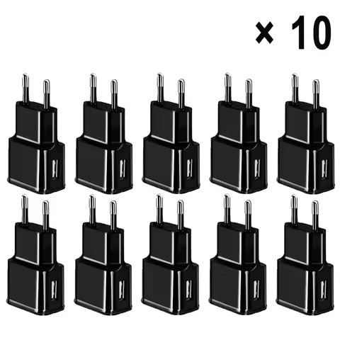 10Pcs 5V 2A USB Charger Travel Wall EU Plug Power Bank For Samsung A12 A32 A52 A72 5G S10 S9 S8 + S7