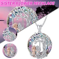 Shieldm Sisters Gifts Crystal Tree Of Life Pendant Necklace Female Friendship Jewelry