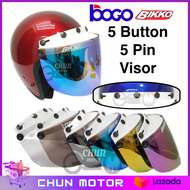 Bogo Bikko 5 Button White Cap Helmet Visor For 3 Pin / 5 Pin Helmet Motorcycle (MAGNUM/MS88/RS88/SGV99/RS88)